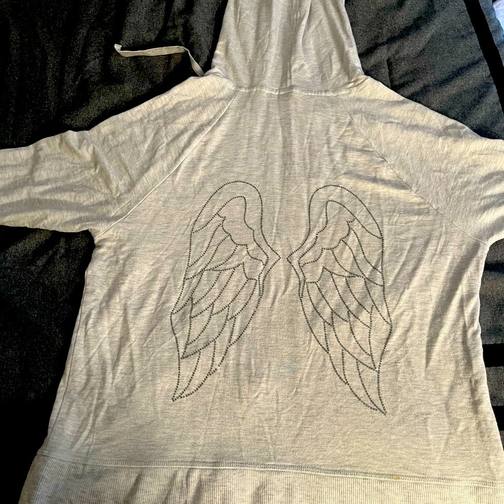 Victoria’s Secret Grey angel wing zip up sweater